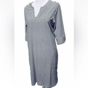 Hang Ten Dress Costal Beach White And Blue Stripes Midi Women’s M